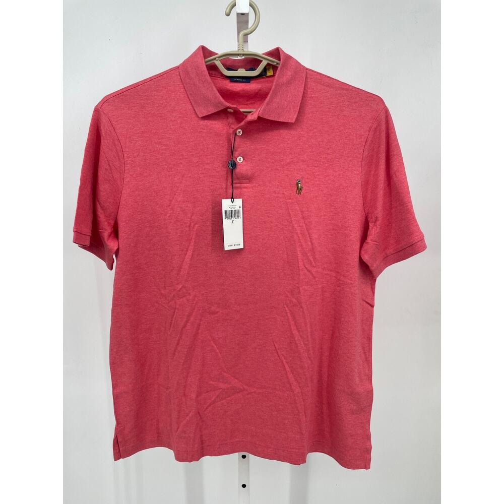 Polo Ralph Lauren Mens Polo Shirt L Pink Heather Short Sleeve Classic Fit Casual